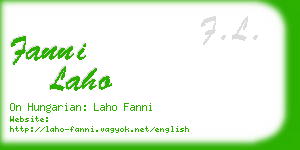 fanni laho business card